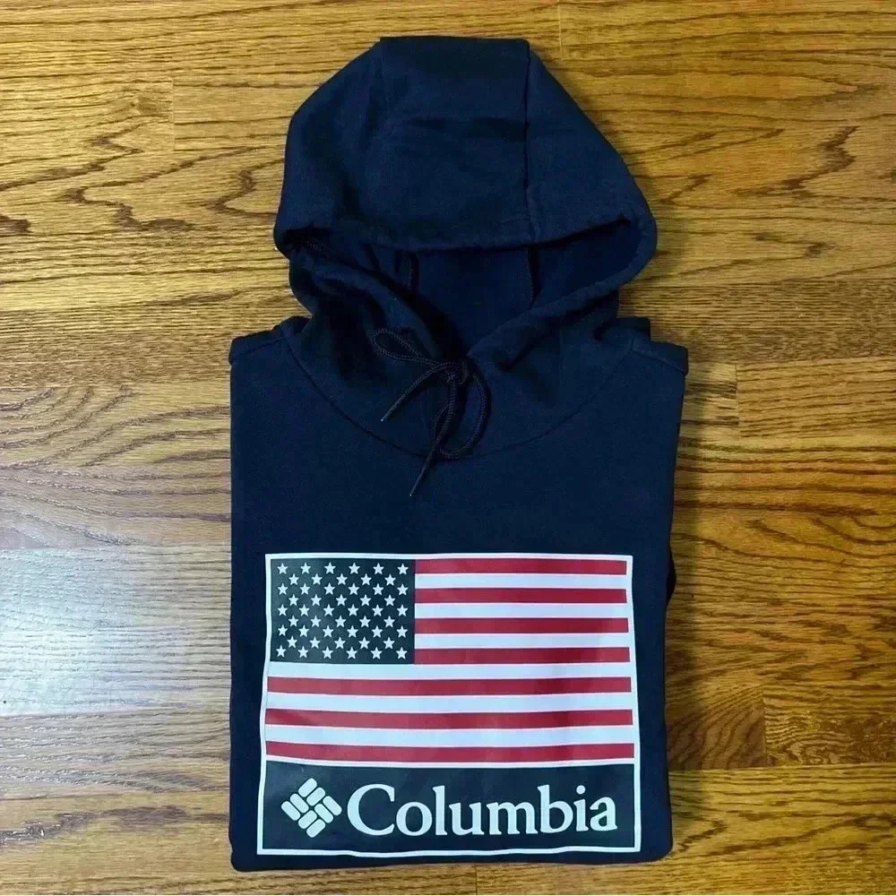 NEW Columbia Relaxit Fit Men’s All American Flag Hoodie - Medium